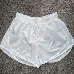 Nike Women's White and Gray Athletic Shorts